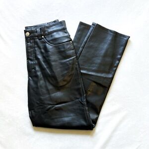 Versace Jeans Couture Black Faux Leather Trouser Pants
